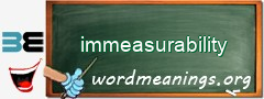 WordMeaning blackboard for immeasurability